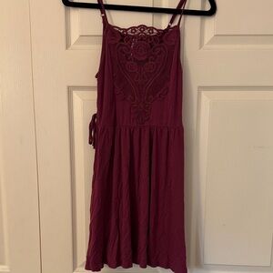 Xhilaration Maroon Lace Dress